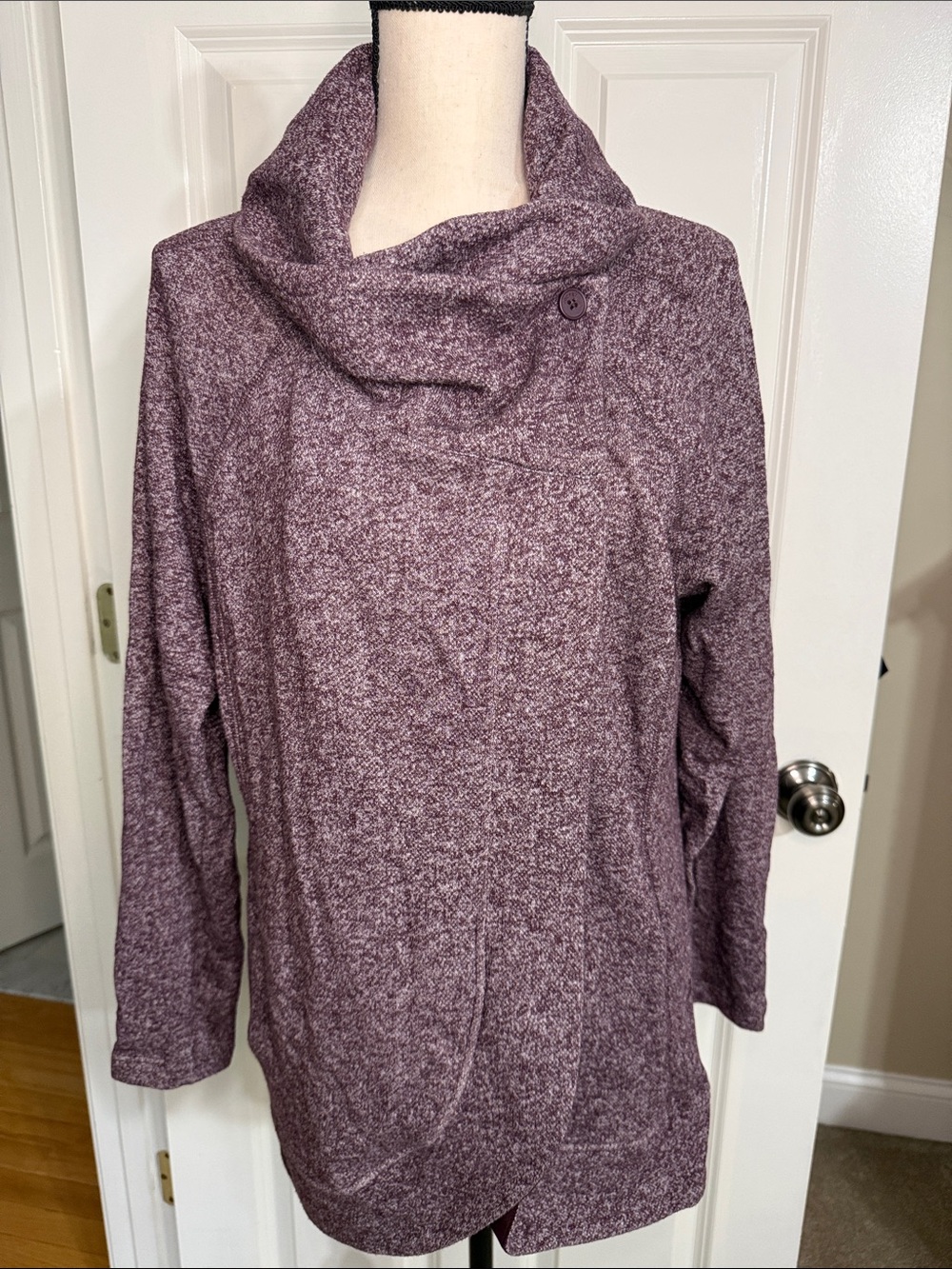 Jockey Marled Plum Cowl Neck Tunic Sweater